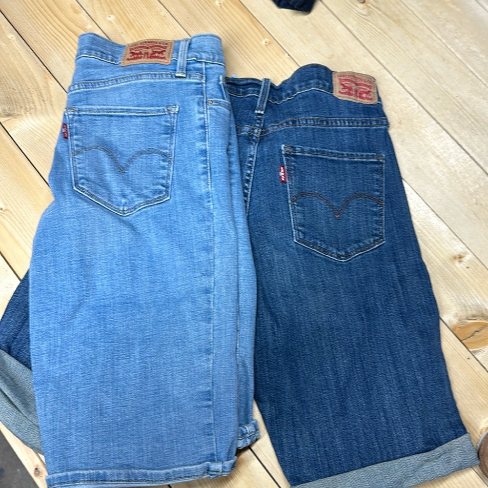 Levi size 29 bermuda shorts. 2 pairs! Dark and light blue.